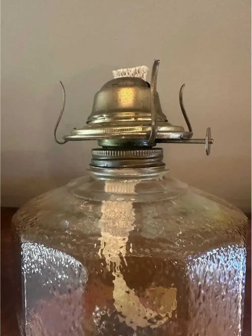 Vintage Oil Lamp Glass Decor P and A Risdon MFG. Co. Made In USA